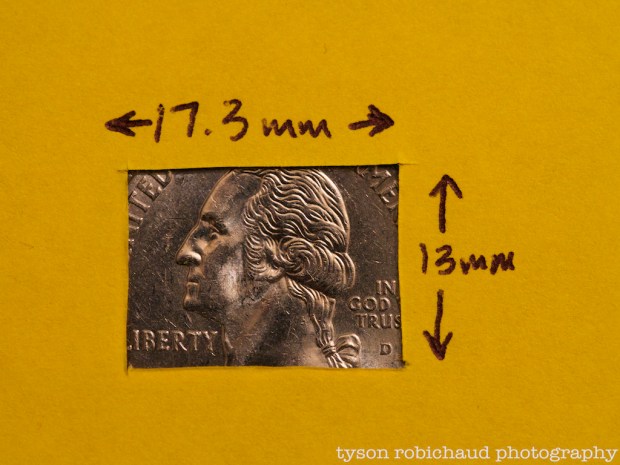 This is the physical size of a micro 4/3 sensor.