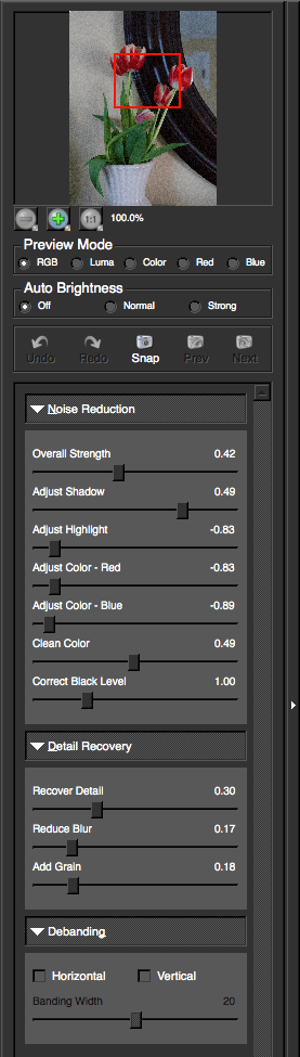 topaz denoise 5 sliders screen shot